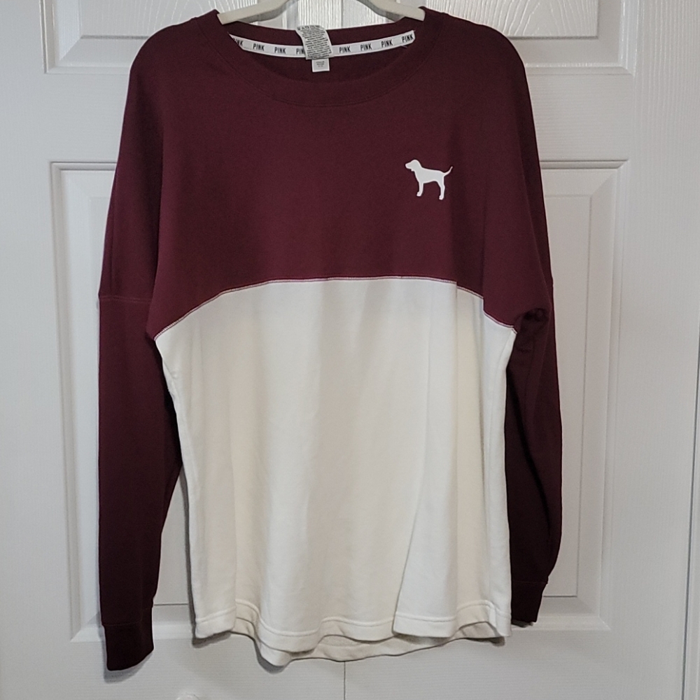 Pink Victoria's Secret Maroon Long Sleeve Sweater